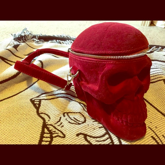 velvet skull purse